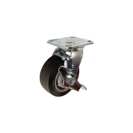 Mapp Caster 5"X2" Thrmplstc Rubber (TPR) Wheel Swvl Caster W/ Brake, 500 Lbs Cap 146PERB520SB